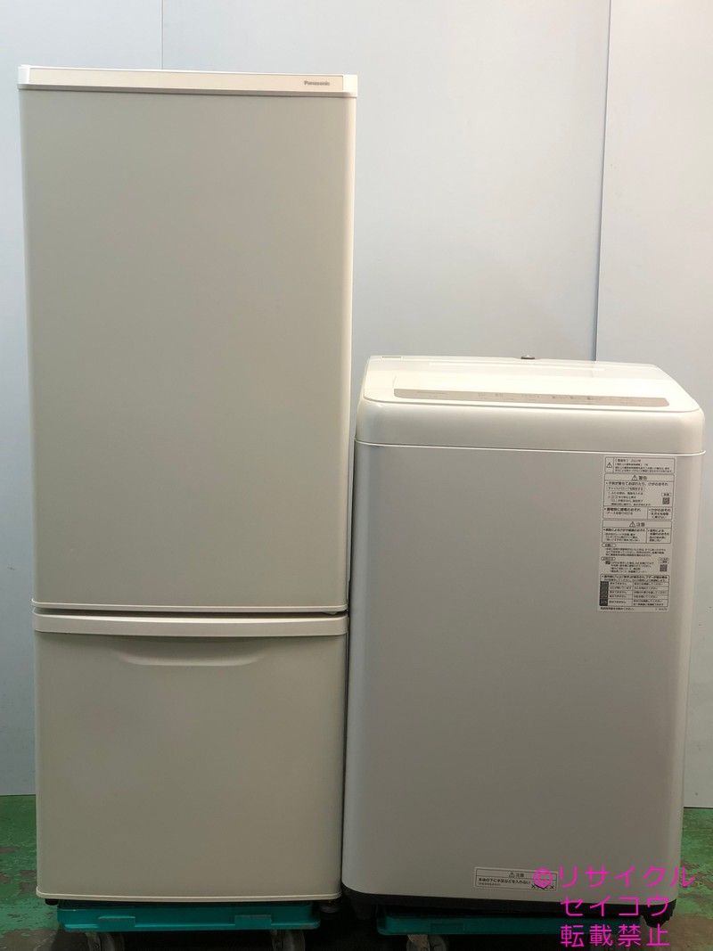 パナソニック 168L冷蔵庫5Kg洗濯機セット 22年式